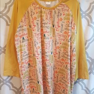 Thanksgiving 3/4 Sleeve Yellow 2x